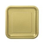 14 grandes assiettes en carton dor mat 23 cm