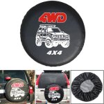 14 inch 4wd 4x4 pvc leather spare wheel tire cover case bag