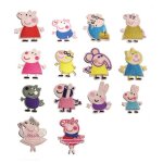 14 pcs �cusson brod� patch thermocollant - motif peppa pig ? pour enfant b�b�