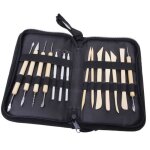 14 pcs outils de sculpture dargile de poterie avec etui de rangement