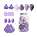 Kit �ponges de maquillage - beauty blender - 14 pi�ces - rose - sac de rangement - polyvalent