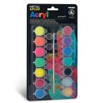 14 pots de peinture acrylique fluo et mtalique 45 ml