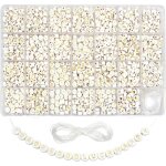 1400 pices de perles de lettres perles acryliques pour bracelets de bijoux kit de fabrication de colliers ...