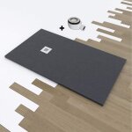 140x100 cm receveur de douche en r�sine extra - plat gris forte 140 x 100 x 6 cm