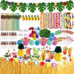 145 pcs hawa�enne luau table jupe set de d�coration kit de d�coration de f�te hawa�enne d�corations de ...
