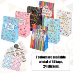 14pcs sacs cadeaux de fte de anniversaire pochette bonbon papier petites sacs en papier kraft pochettes ...