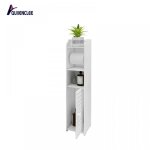 15 * 17 * 76cm rangement pour salle de bain - 1 porte 2 compartiments - blanc - pp - accessoires de salle ...