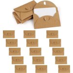 15 enveloppes en papier kraft avec 15 cartes en papier vierges mini enveloppes avec fermeture coeur pour ...