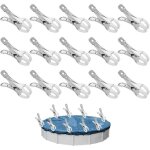 15 pi�ces m�talliques attache bache piscine pince a ressort avec feuille de protection accessoire piscine ...