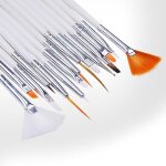 15 pinceaux gel nail art taille 3 / 4 / liner / eventail / spot swirl
