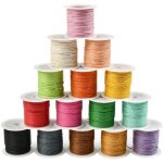 15 rouleaux de cordon cir� pour bracelet et collier fil de couleur polyester de diam�tre 1mm longeur ...