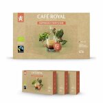 150 capsules compatibles nespresso pro - caf espresso forte bio - dosettes by caf royal
