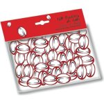 150 confettis de table ballons de rugby rouge et bleu