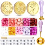 150 pi�ces kit de cachet de cire 10 couleurs perles de cire � cacheter avec 3 tampon � cire 10 bougies ...