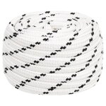 152784 vidaxl corde de bateau tressé blanc 16 mmx50 m polyester 152784 vidaxl corde de bateau tressé blanc 16 mmx50 m polyester