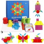 155 pi�ces montessori puzzle tangram en bois enfant �ducatif jeu de g�om�trique jigsaw jouets apprentissage ...