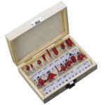Fraises  bois - fondupin - 8mm - 15 pices - carbure de tungstne - rouge