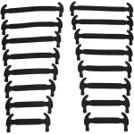 16 lacets de chaussure enfant adulte en silicone noir[a883]