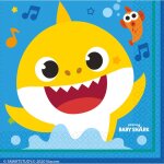 Serviettes en papier - baby shark - 33x33cm - multicolore - lot de 16