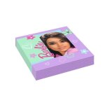 Serviettes en papier - amscan - barbie sweet life - 33cm - violet - lot de 16