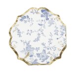 16 serviettes de table jetable papier bridgerton toile de jouy 32cm blanc