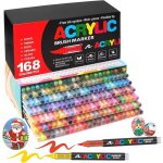 168 couleurs feutre acrylique � pointe pinceau marqueur peinture acrylique stylo acrylique pour pierre ...