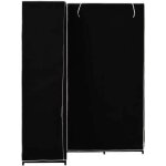 169x129x87cm armoire de rangement dangle noir dressing penderie tissu - l type 4 colonnes