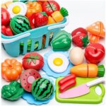 Jouets de cuisine - non spcifi - 17 pices - fruits et lgumes - ustensiles - panier de rangement