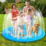 170 cm extra large rond dauphin piscine chien et jeux deau enfant ext�rieur�pais tapis de pulv�risation ...