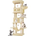 170 cm grand arbre � chat tour � chat pour chats dint�rieur avec grand perchoir tapis lavable 2 niches ...