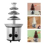170 w fontaine � chocolat 4 �tages en acier inoxydable fondue au chocolat