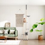 171718 vidaxl arbre  chat du sol au plafond gris clair 258, 5 - 284, 5 cm