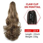 Mon 18 - 22 pouces - extension synth�tique queue de cheval 22 pouces postiche � pince ondul�e pour femmes ...