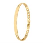 Bracelet - femme - gourmette - identit - 185 cm - maille amricaine - plaqu or jaune 750 / 1000 - 3 ...