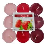 Bougies chauffe - plat - parfum dambiance - fraise - 18 pièces - rose - intérieur Bougies chauffe - plat - parfum dambiance - fraise - 18 pièces - rose - intérieur