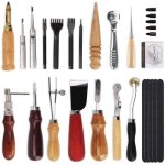 18 kit outils cuir diy outillage poin�on artisanat maroquinerie bricolage main punch trou stitching working ...