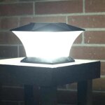 18 led solaire lampe pilier jardin colonne exterieur lumire blanche lampe de jardin - abi