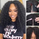 18 pouces - partie v - perruque brsilienne boucle sans colle pour femme cheveux vierges