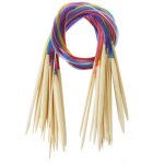 Aiguilles  tricoter circulaires - non spcifi - 80cm - 18 tailles - bambou - tubes colors