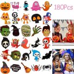 Tatouages temporaires - halloween - 180 pices - non allergnes - 30 styles - enfants 3 ans +
