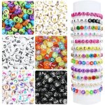 1800 pices de perles de lettres de 6 couleurs perles acryliques pour bijoux bracelets kit de fabrication ...