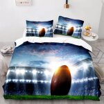 Housse de couette le rugby gar�on fille - multicolore - impression 3d - 140x200cm