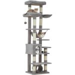 188 h arbre � chat xxl robuste pour grands chats ? 11 poteaux � griffer hamac tunnel - gris