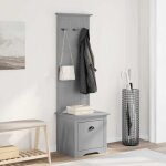 [18891]meuble de vestiaire - meuble d entr�e - armoire de couloir - avec crochets bodo gris 50x40x157 ...