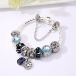 18cm charms bracelet pandora style bracelet à breloques en verre étoilé bleu bijoux femme cz trèfle charms ... 18cm charms bracelet pandora style bracelet à breloques en verre étoilé bleu bijoux femme cz trèfle charms ...