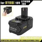 18v 8. 0ah batterie de remplacement pour ryobi one + batterie compatible pour ryobi rb18l50 rb18l25 rb18l40 ...