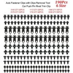 190 pcs rivet de fixation en plastique pour auto voiture trou clips poussoir panneau garniture