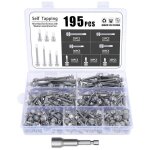 195 pi�ces vis autoforeuse � tete hexagonale 55 x 16 - 50 mm vis autotaraudeuse inox vis autoperceuse ...
