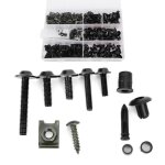198 pices - ensemble vis de carnage de pare - brise m5 m6 boulons kit accessoire de moto (noir) - qin ...