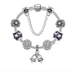 Bracelet argent pandora - cloche pendant charms femme - oxyde de zirconium - bijoux femme